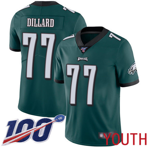 Youth Philadelphia Eagles 77 Andre Dillard Midnight Green Team Color Vapor Untouchable NFL Jersey Limited Player1